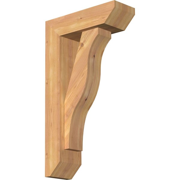 Ekena Millwork Funston Slat Smooth Bracket w/ Offset Brace, Western Red Cedar, 5 1/2"W x 16"D x 28"H BKT0604X16X28FST06SWR - main